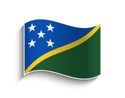 Vector Solomon Islands waving Flag Icon