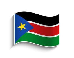 vector sur Sudán ondulación bandera icono