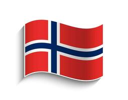 vector Noruega ondulación bandera icono