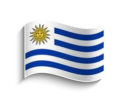 vector Uruguay ondulación bandera icono