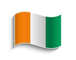 Vector Ivory Coast waving Flag Icon