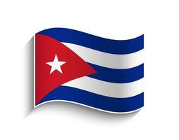 vector Cuba ondulación bandera icono