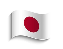 vector Japón ondulación bandera icono