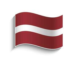 vector Letonia ondulación bandera icono