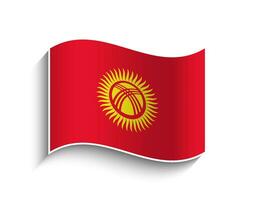 Vector Kyrgyzstan waving Flag Icon