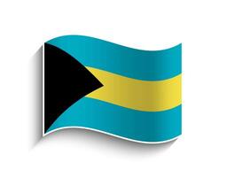 Vector Bahamas waving Flag Icon