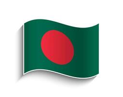 Vector Bangladesh waving Flag Icon