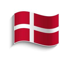 vector Dinamarca ondulación bandera icono