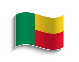 Vector Benin waving Flag Icon
