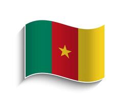 vector Camerún ondulación bandera icono