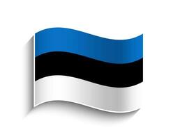 vector Estonia ondulación bandera icono