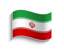 Vector Iran waving Flag Icon