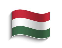 vector Hungría ondulación bandera icono