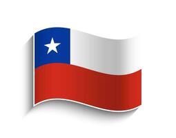 vector Chile ondulación bandera icono