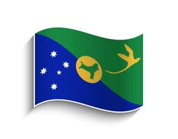 Vector Christmas Island waving Flag Icon