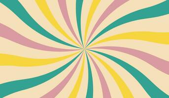 Sunburst retro 60s 70s abstract colorful background. Vector illustration