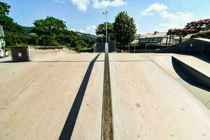 a skate park in the city photo