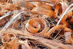 a pile of copper wire photo