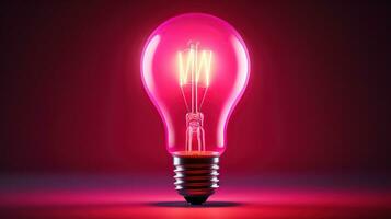 Creative concept art new idea innovation abstract pink neon color photo