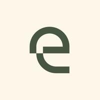 minimalist letter e logo vector