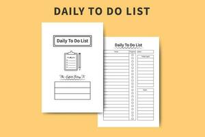 Daily worklist and task progress log book vector. To do list diary interior design. Daily task list notebook and work organizer. Task planner and diary interior. Daily work planner and task tracker. vector
