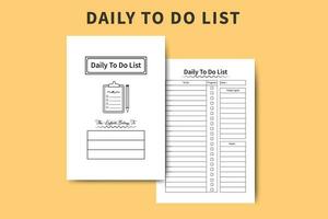 Daily worklist and task progress log book vector. To do list diary interior design. Daily task list notebook and work organizer. Task planner and diary interior. Daily work planner and task tracker. vector