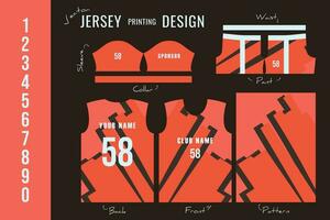 Abstract vector design for jersey printing. Background pattern for sports team jersey.
