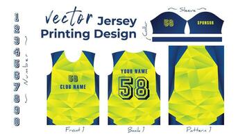 Abstract vector design for jersey printing. Background pattern for sports team jersey.