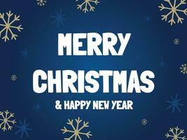 Merry Christmas with elegant blue color background vector