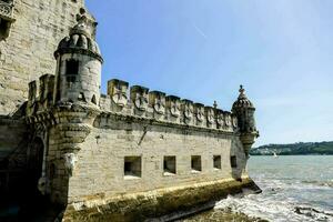 the castle on the beach in lisbon, portugal photo