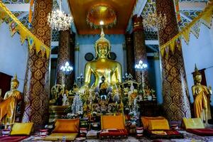 a large buddha statue in a temple photo