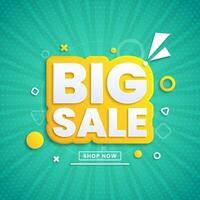 Big sale discount banner template promotion. Special offer limited in time. Get extra discount invitation. Commercial poster, coupon or voucher vector illustration