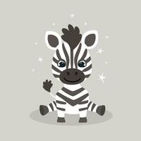 Find correct shadow. Kids educational logic game. Cute funny zebra. Vector illustration isolated on white background.