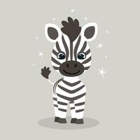 Find correct shadow. Kids educational logic game. Cute funny zebra. Vector illustration isolated on white background.