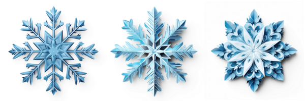 AI generated Set of Artistic Christmas Snowflake isolated on transparent background png