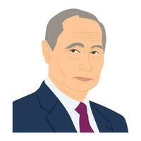 Vladimir Putin retrato de ruso presidente vector