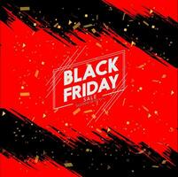 Black friday sale, white typography with abstract red black background. Template for promotion, advertising, web, social and fashion ads. vector