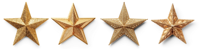 AI generated Set of Sparkling Christmas Star isolated on transparent background png