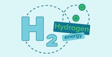 Hydrogen molecule. The concept of hydrogen energy. vector