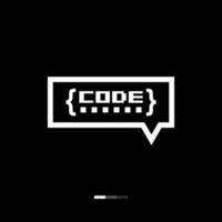 the code logo on a black background vector