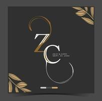 the logo for Z,C a company that makes wedding invitations vector