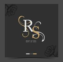 the logo for the R and S wedding business card vector