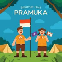 Indonesia Scouting Day Celebration vector