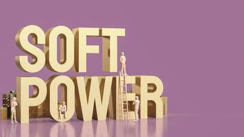 The soft power text for ntity to influence others concept 3d rendering photo