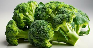 AI generated Fresh broccoli, eco food, ripe vegetables - AI generated image photo