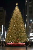 Christmas tree in Tokyo with beautiful night light. photo