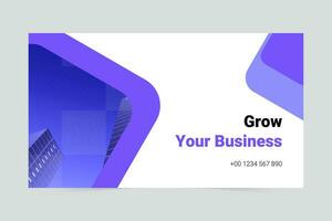 Purple simple grow your business social media cover template vector