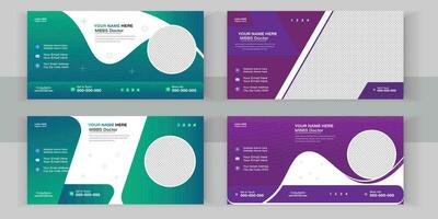 Medical Email Signature or Vector Design template and Healthcare Social Media Post-Banner Design Set