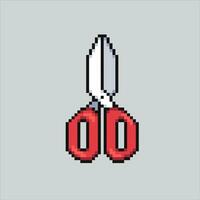 Pixel art illustration Scissors. Pixelated Scissors. Scissors Stationery pixelated for the pixel art game and icon for website and video game. old school retro. vector