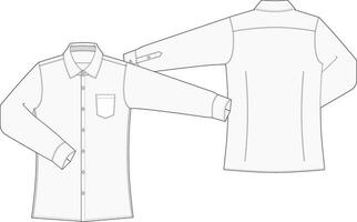 Basic Button-Up Shirt Design Editable Vector Fashion Illustration